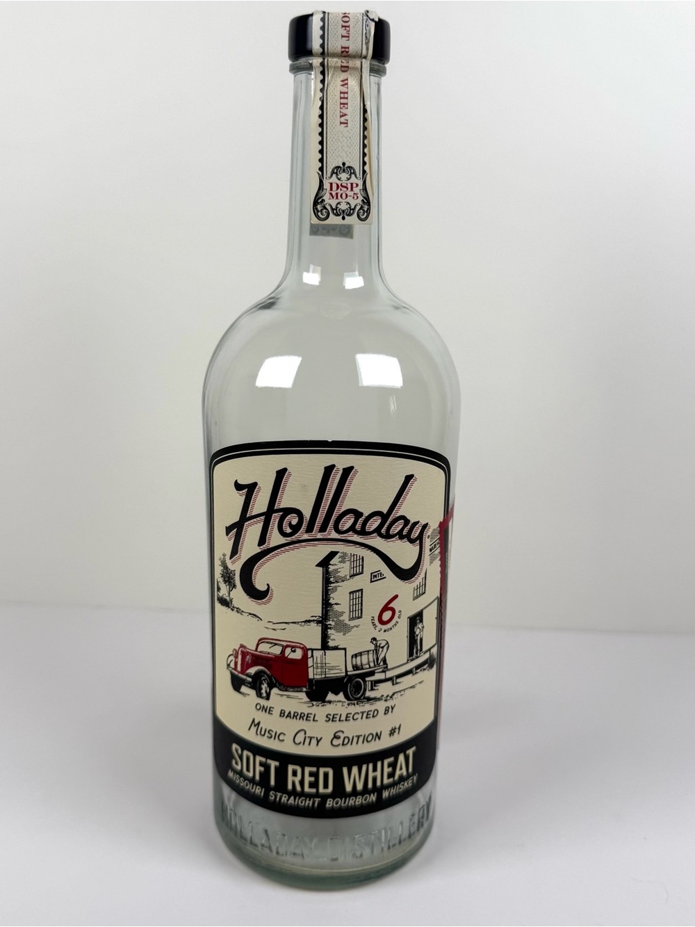 Holladay Soft Red Wheat Whiskey Single Barrel Music City Edition Empty Bottle